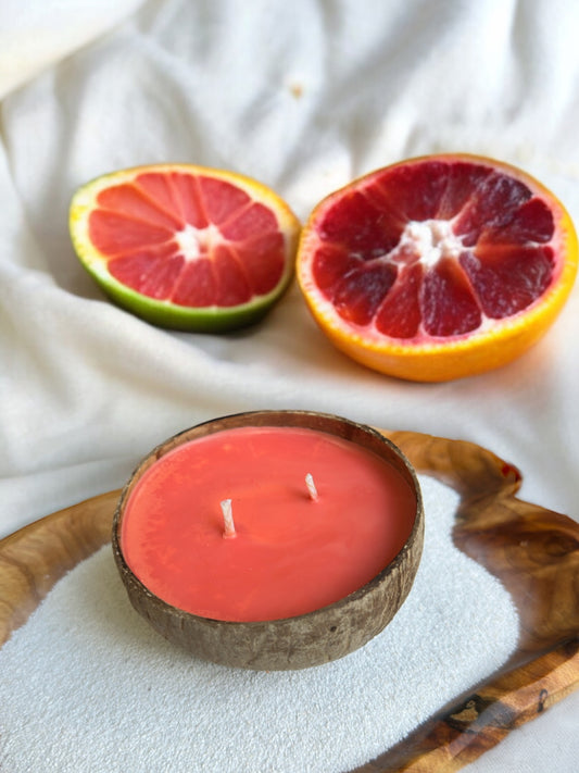 Coco Candle | Enlightened- hand poured soy and coconut wax candle in a reusable natural coconut shell