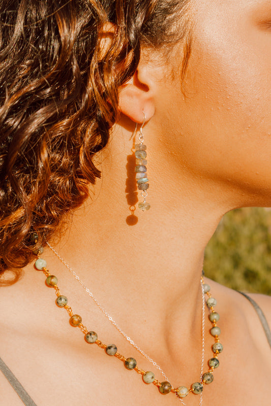 Labradorite dangle earrings | unleash imagination and enhance manifestation