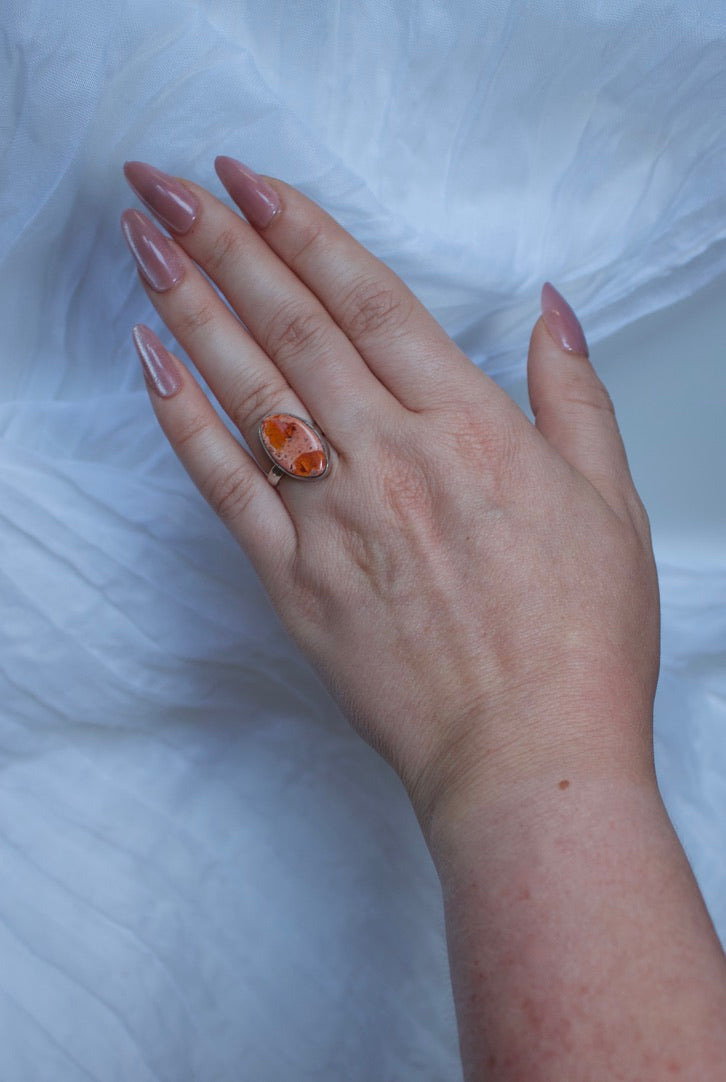 Mexican Fire Opal ring, size 6.5 | unleash creativity & sexuality, and balance emotions