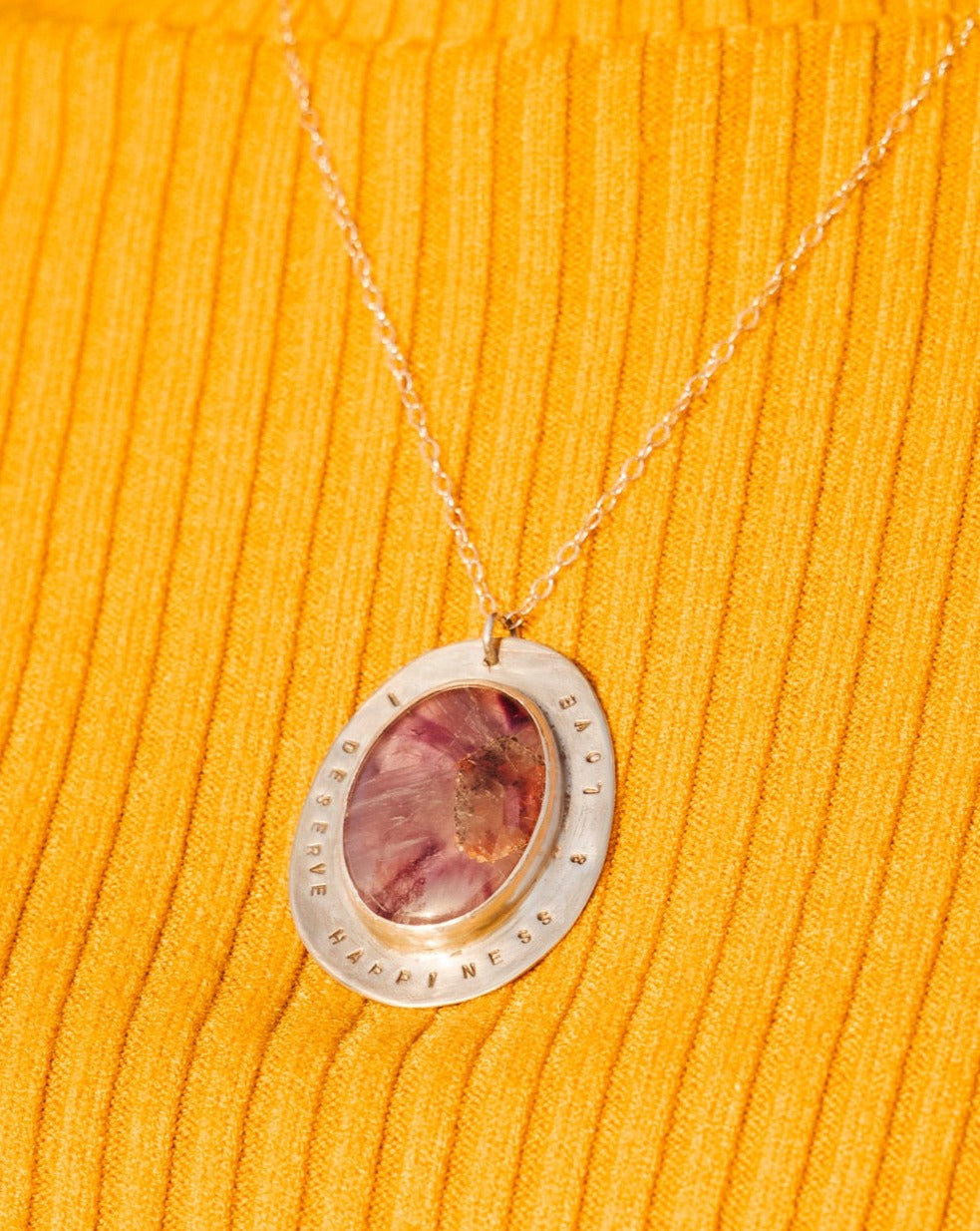 Affirmation series | I deserve happiness & love- amethyst affirmation necklace