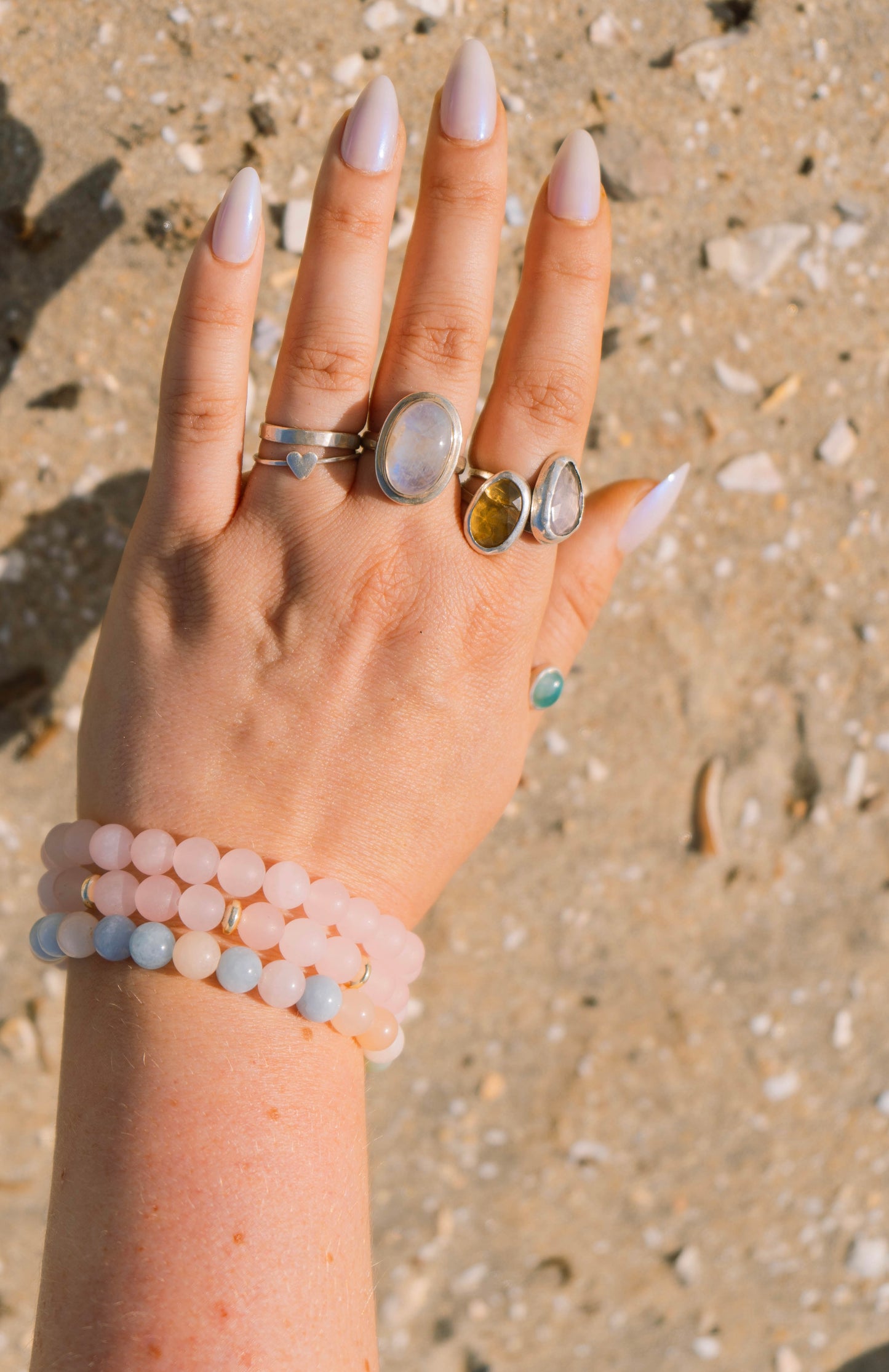 Tiny heart stacking ring in sterling silver