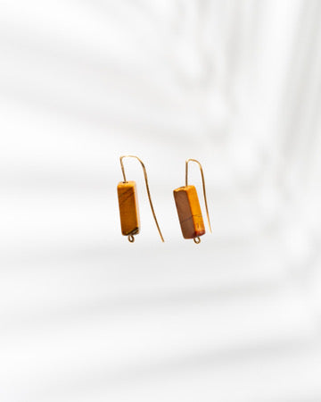 Minimalist Red Creek Jasper Threader Earrings