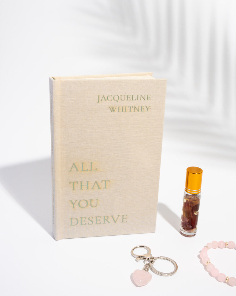 Self-Love & Romance Gift Set | Self-Love Poetry Book, Rose Quartz Heart, Allure Fragrance, & Mala Bracelet