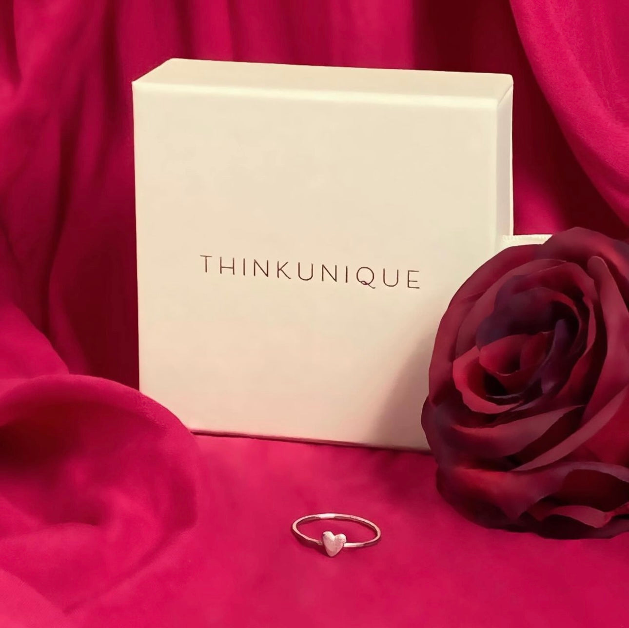 Tiny heart stacking ring in sterling silver