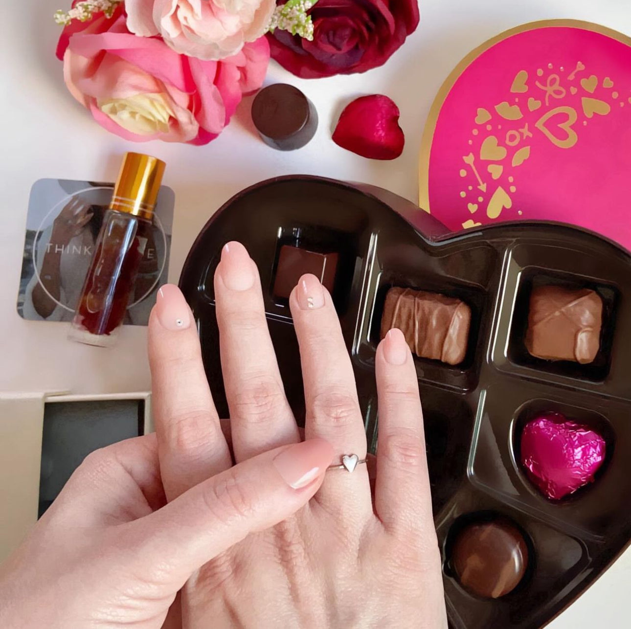 Tiny heart stacking ring in sterling silver