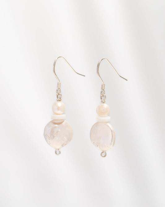 Duo Pearl Earrings | Freshwater Pearl Earrings in Sterling Silver