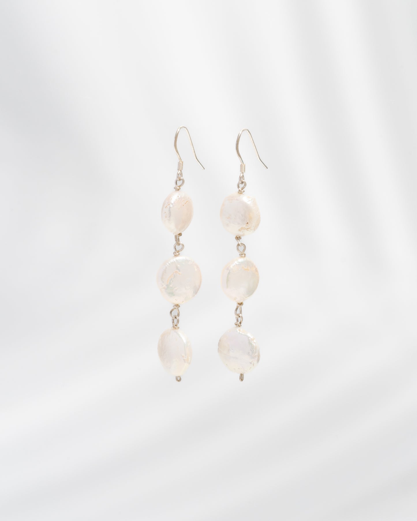 Trinity Earrings- Freshwater Pearl Earrings in Sterling Silver
