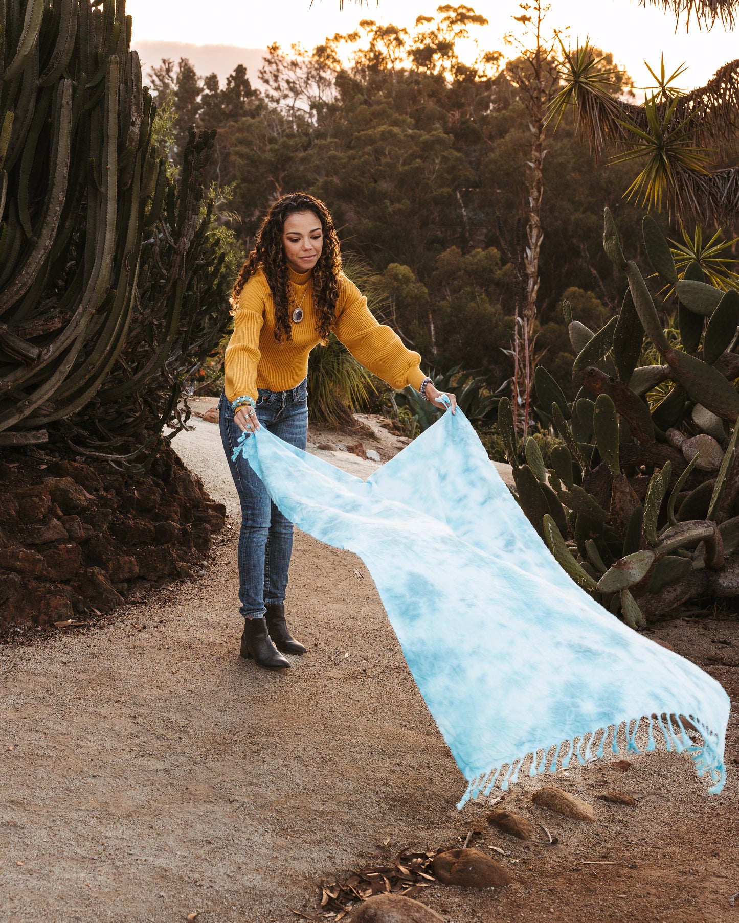 The Yoga Blanket | Blue Apatite- Organic turkish cotton towel, beach blanket, hand dyed sandless blanket (formerly the Versitowel)