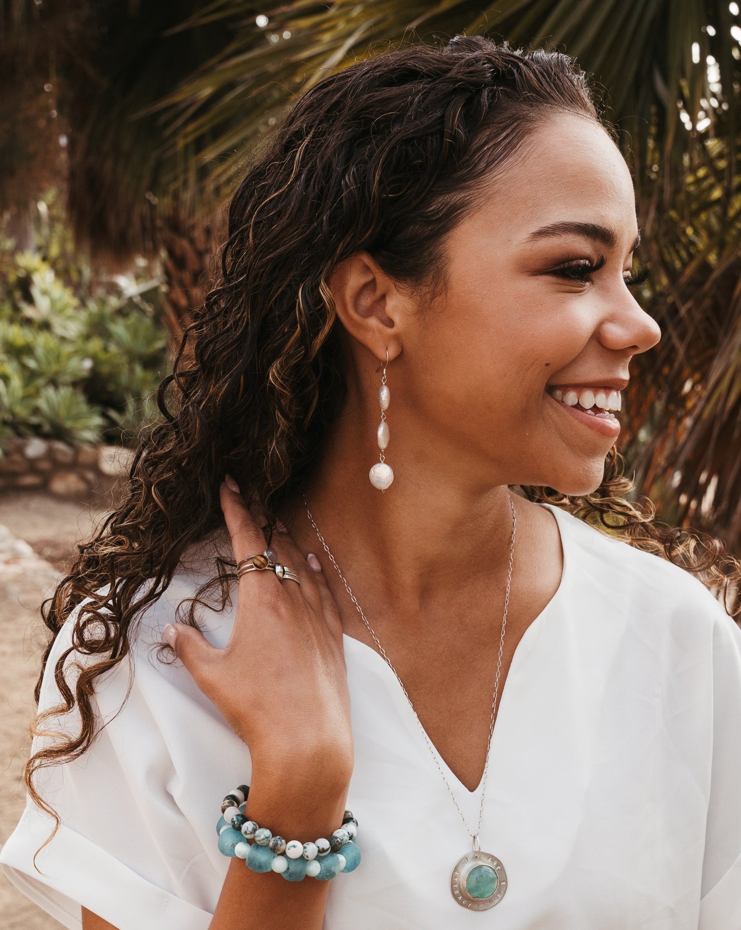 Trinity Earrings- Freshwater Pearl Earrings in Sterling Silver