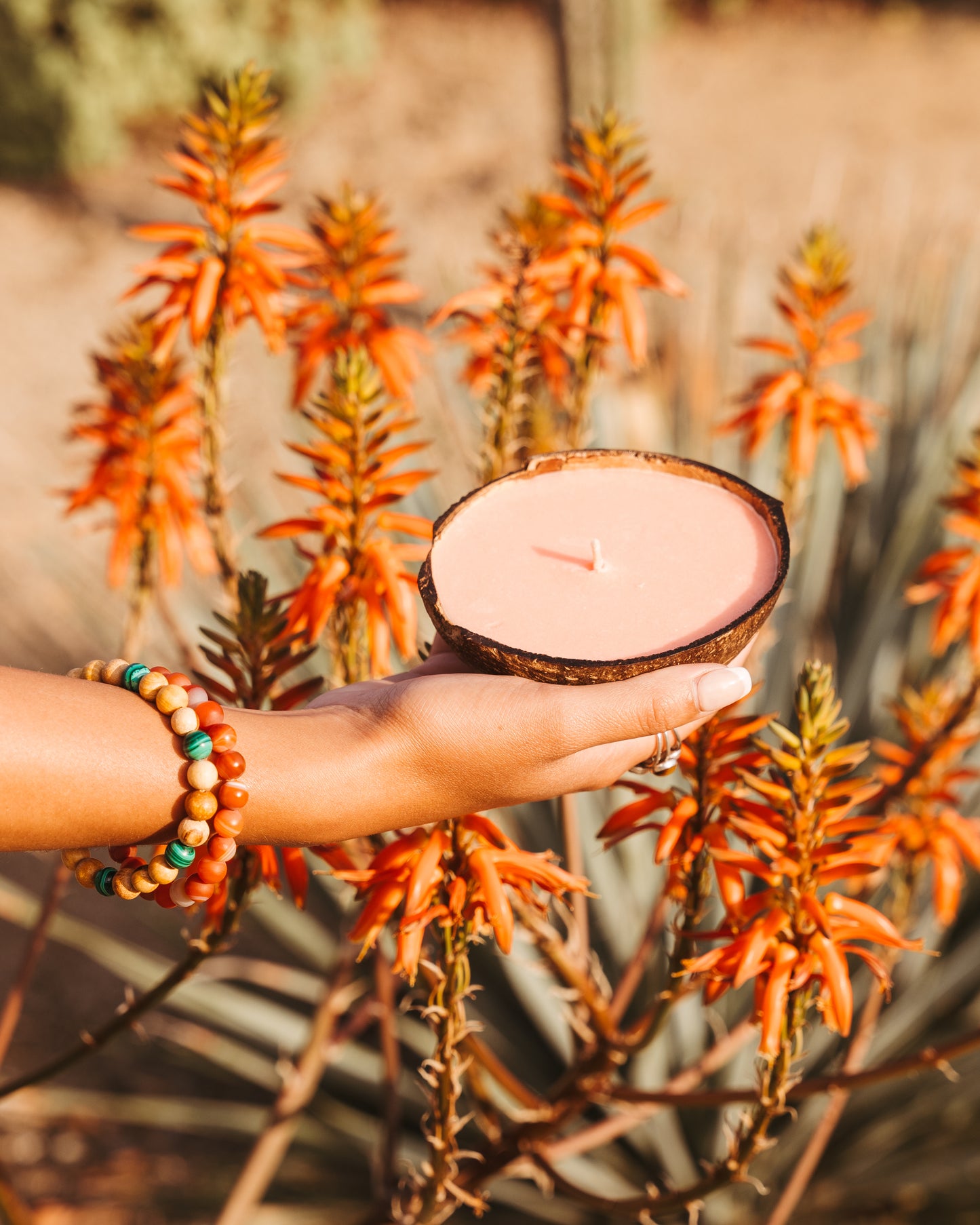 Coco Candle | Enlightened- hand poured soy and coconut wax candle in a reusable natural coconut shell