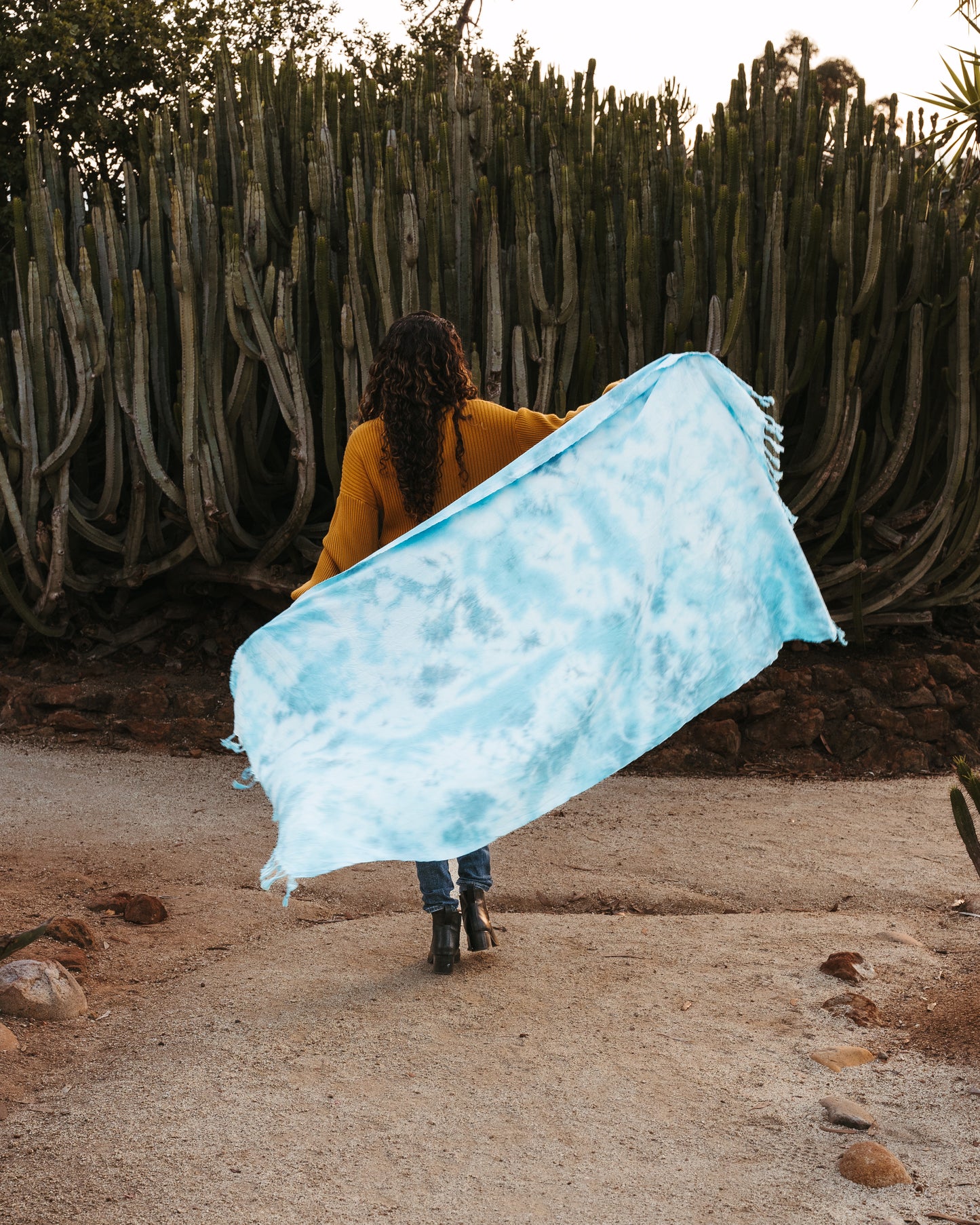 The Yoga Blanket | Blue Apatite- Organic turkish cotton towel, beach blanket, hand dyed sandless blanket (formerly the Versitowel)