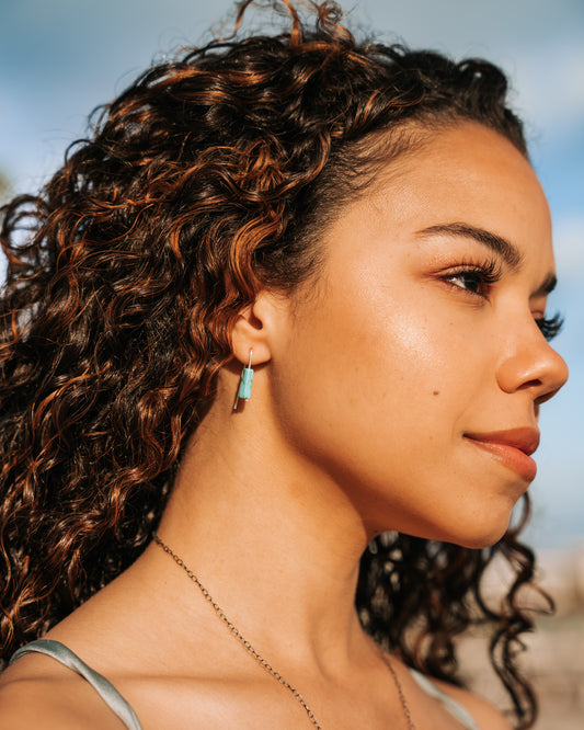 Minimalist Turquoise Threader Earrings