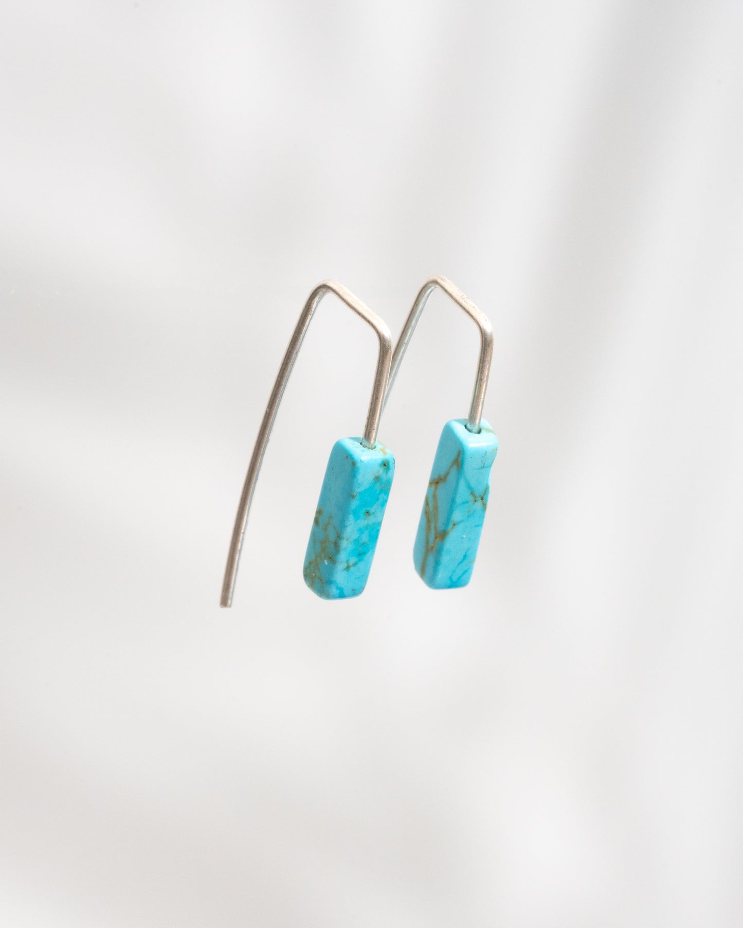 Minimalist Turquoise Threader Earrings