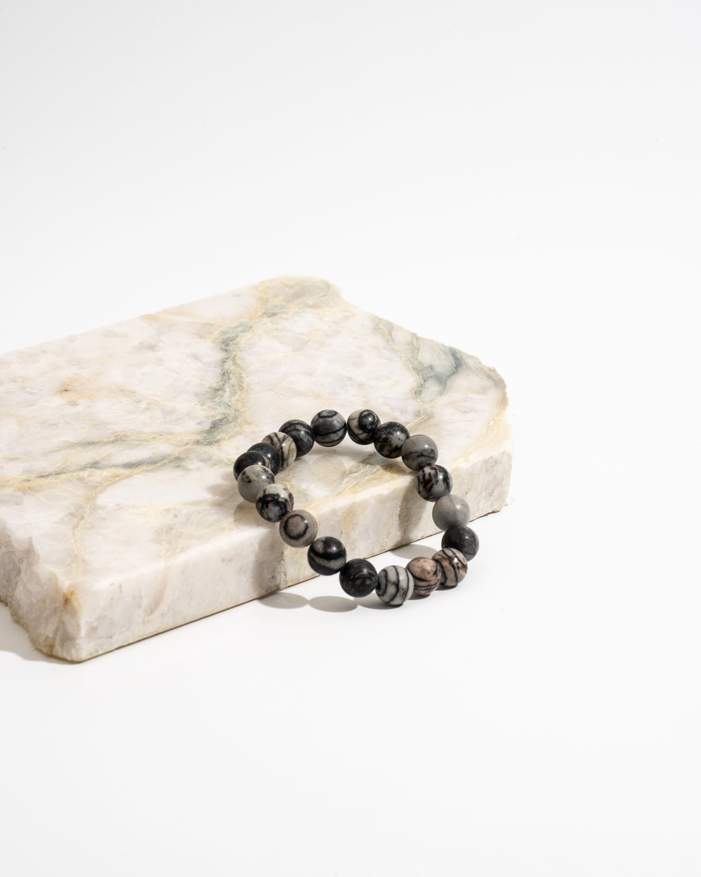 Interconnected Mala Bracelet with Spider Vein Jasper