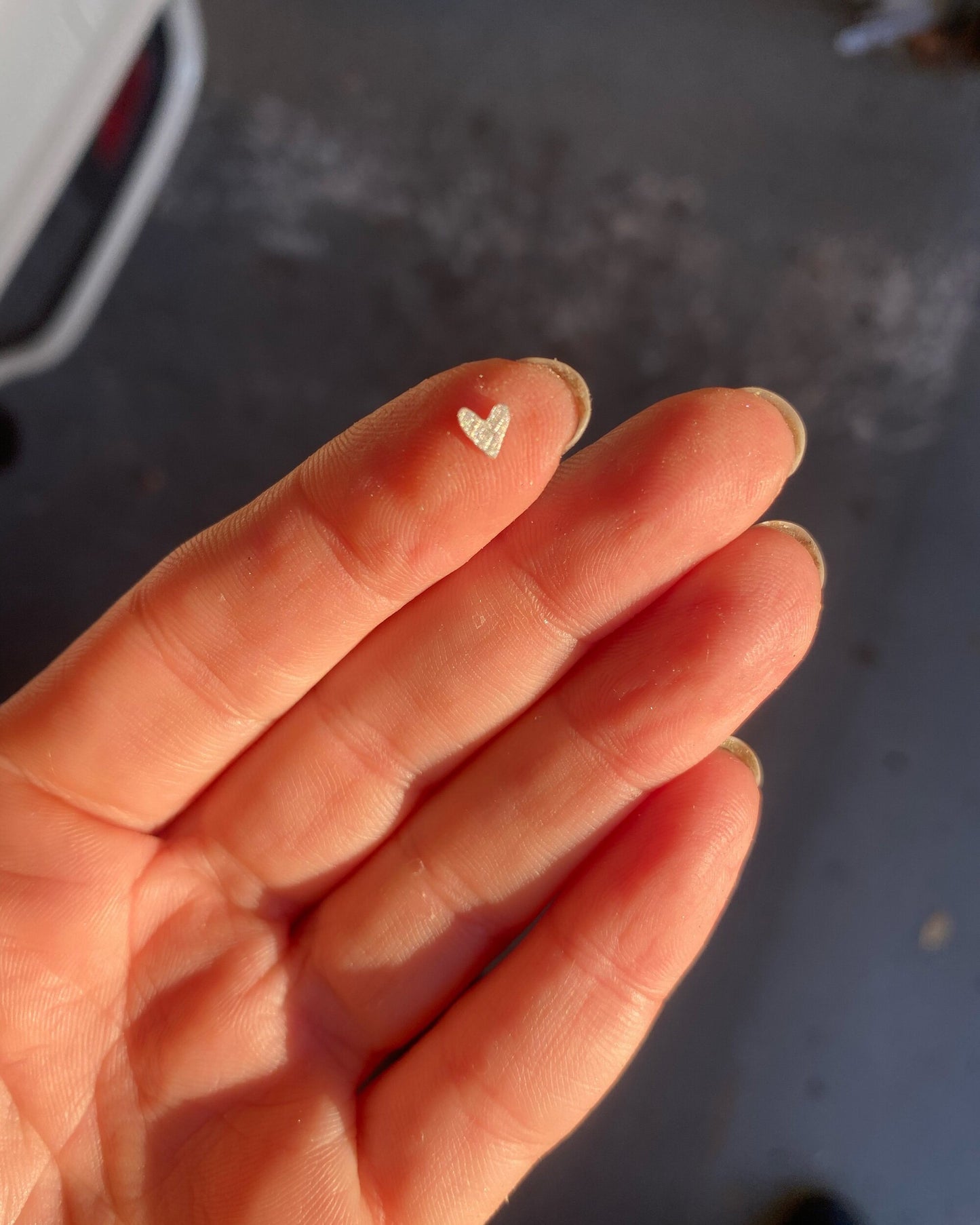Tiny heart stacking ring in sterling silver