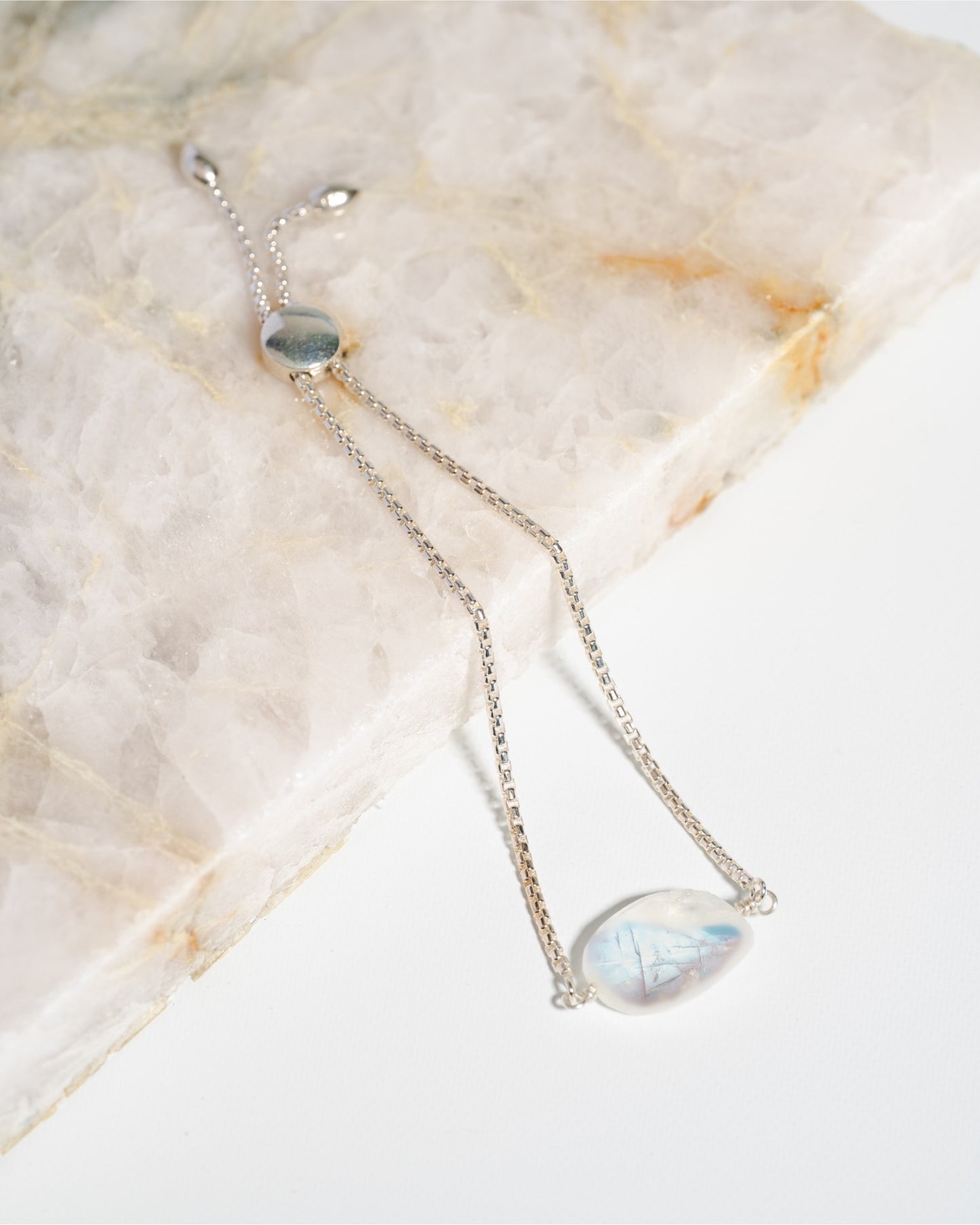 Rainbow Moonstone adjustable bracelet