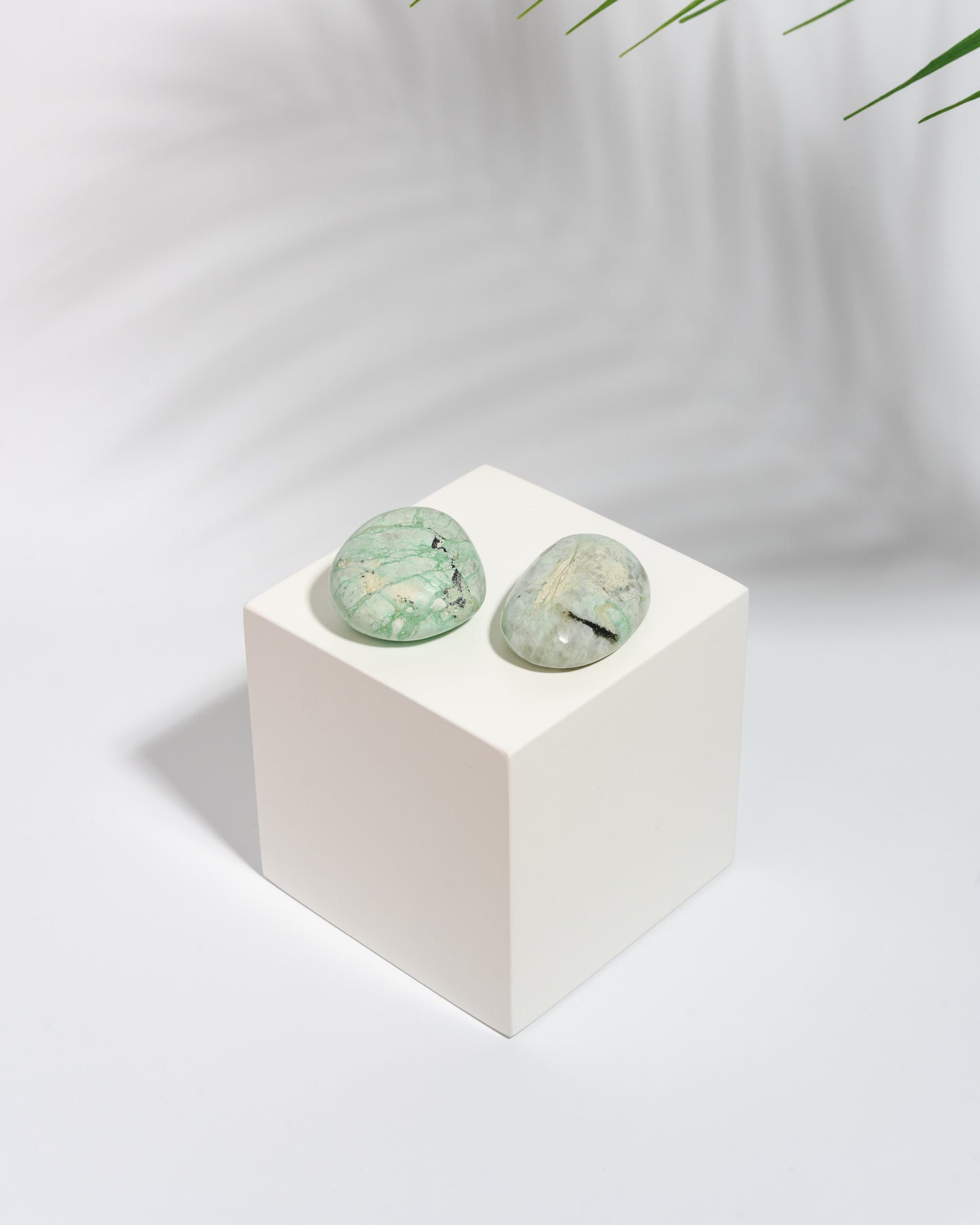 Green Moonstone Palm Stones