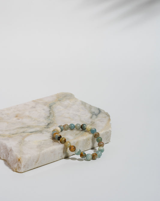 Rare Blue Onyx Mala Bracelet