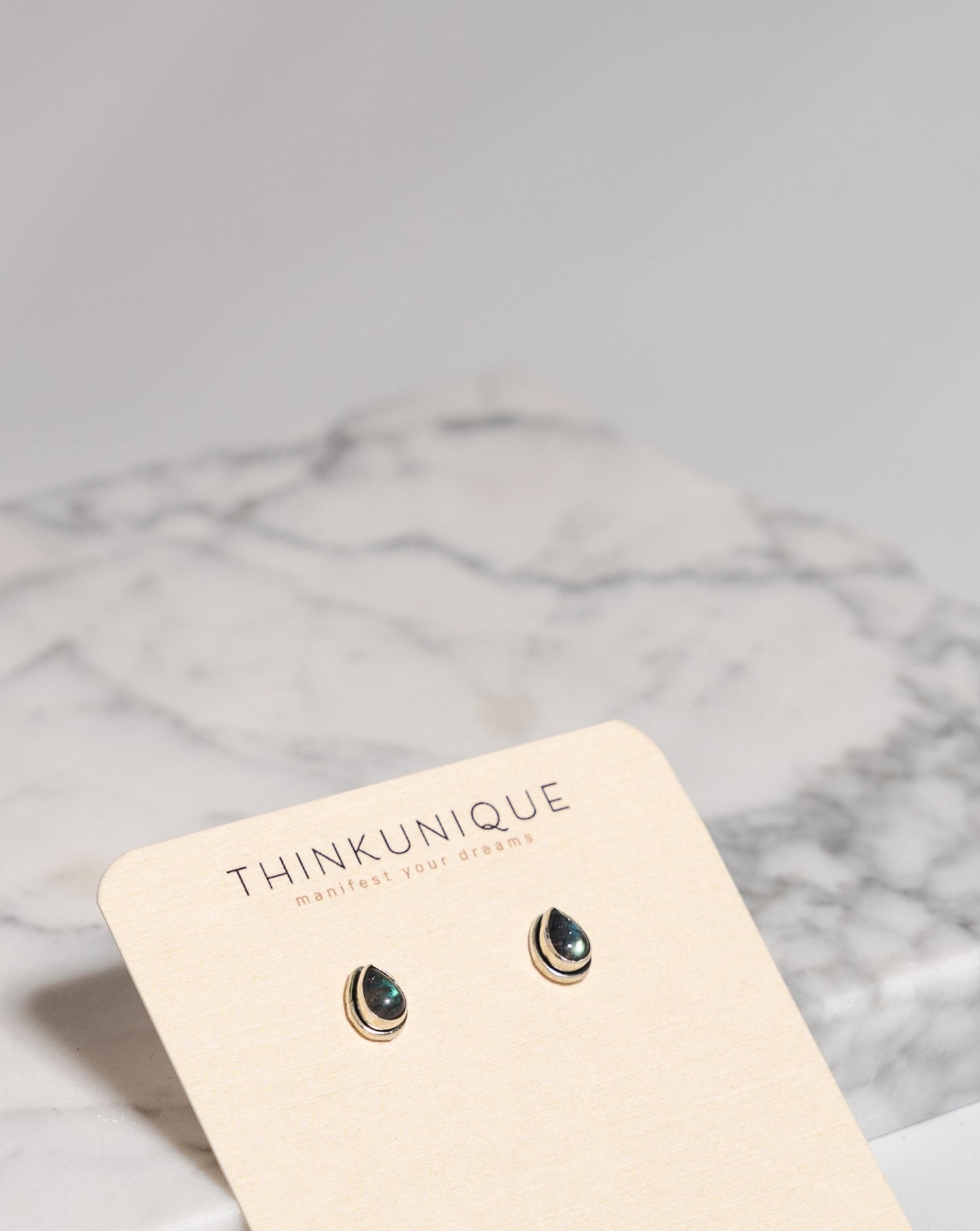 Labradorite Teardrop Studs