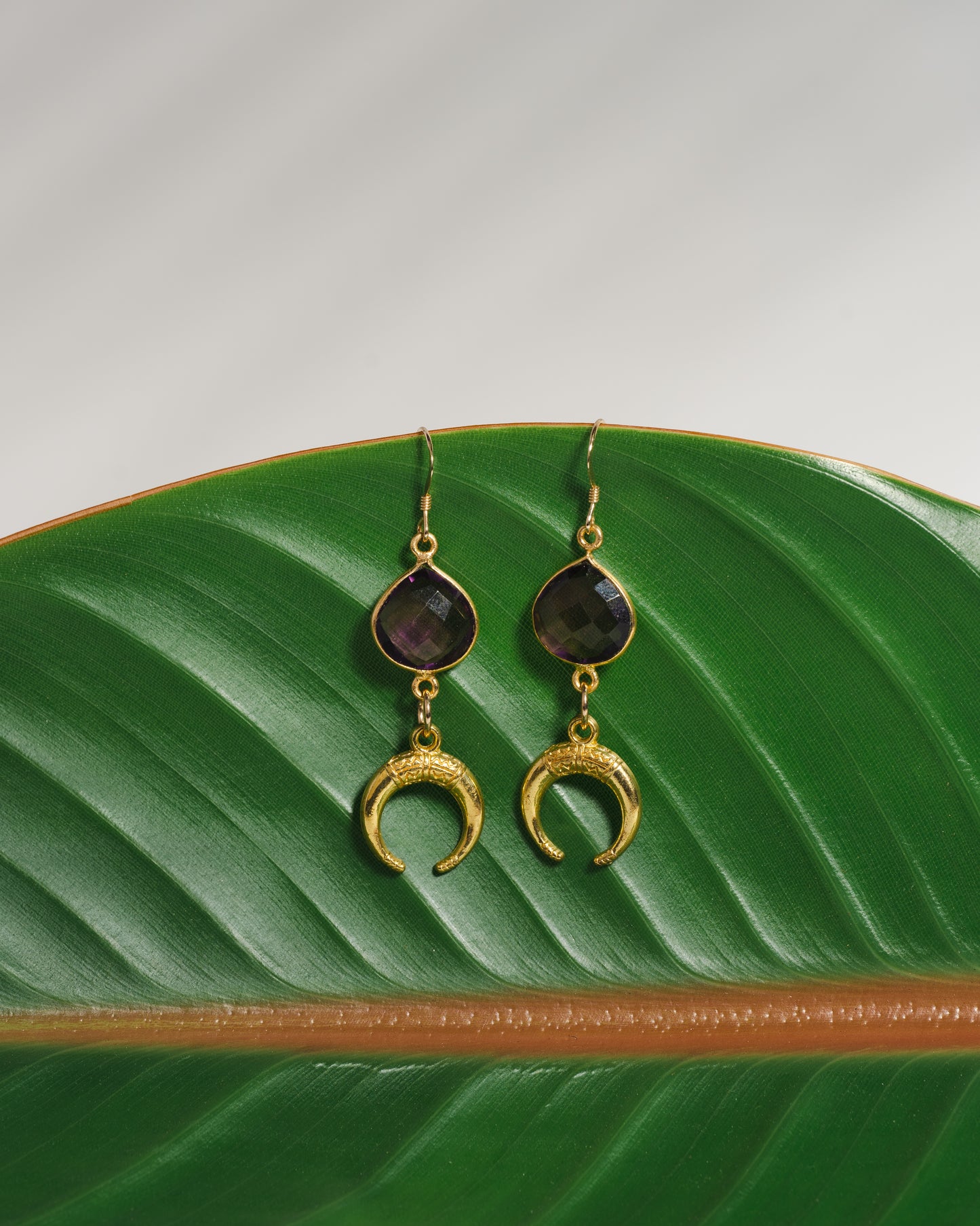 Amethyst Moon Earring