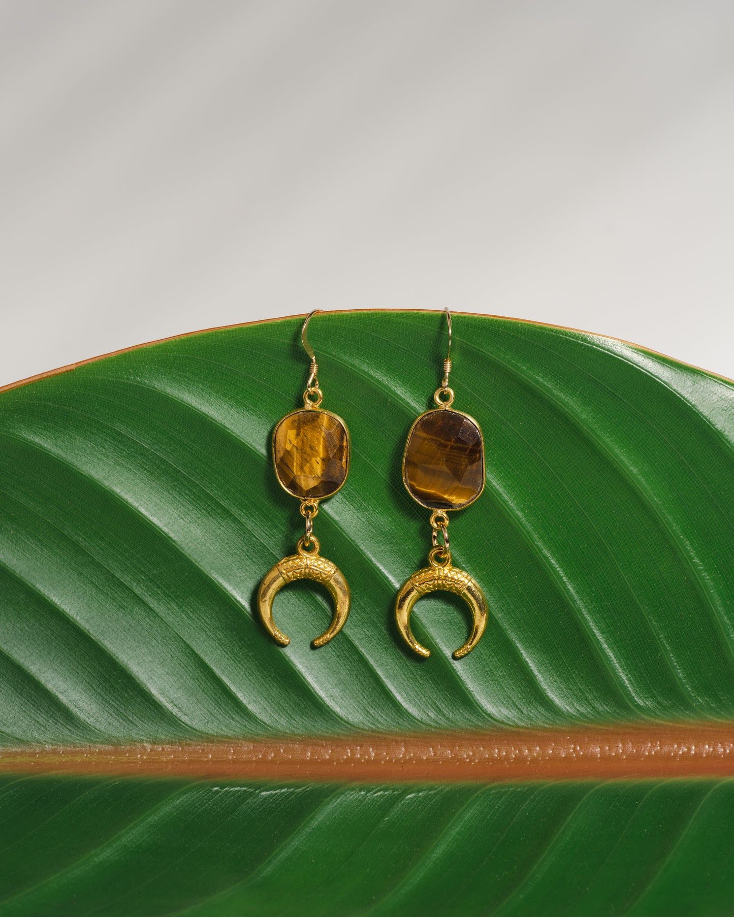 Tiger's Eye Moon Earring