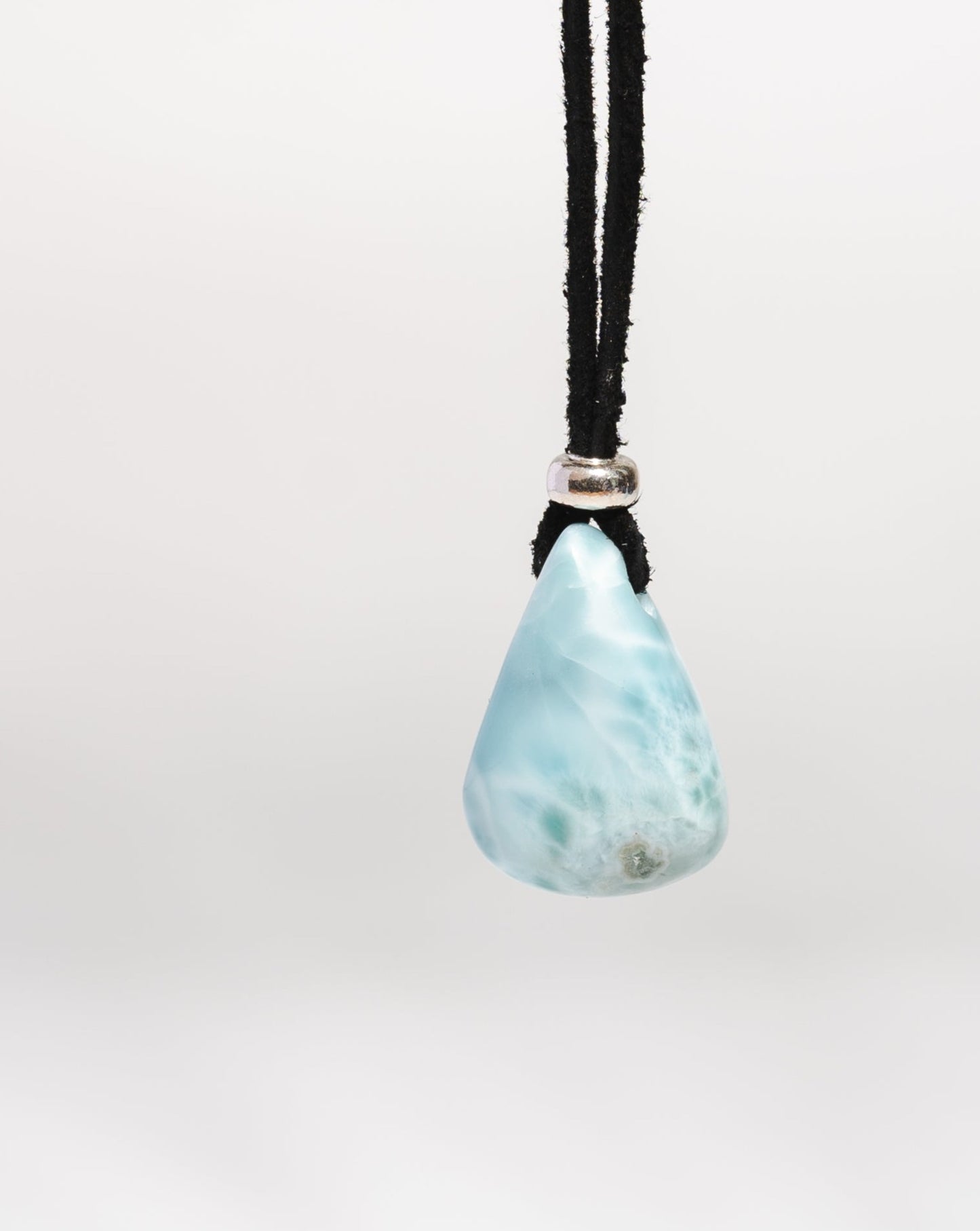 Larimar Leather adjustable layering necklace