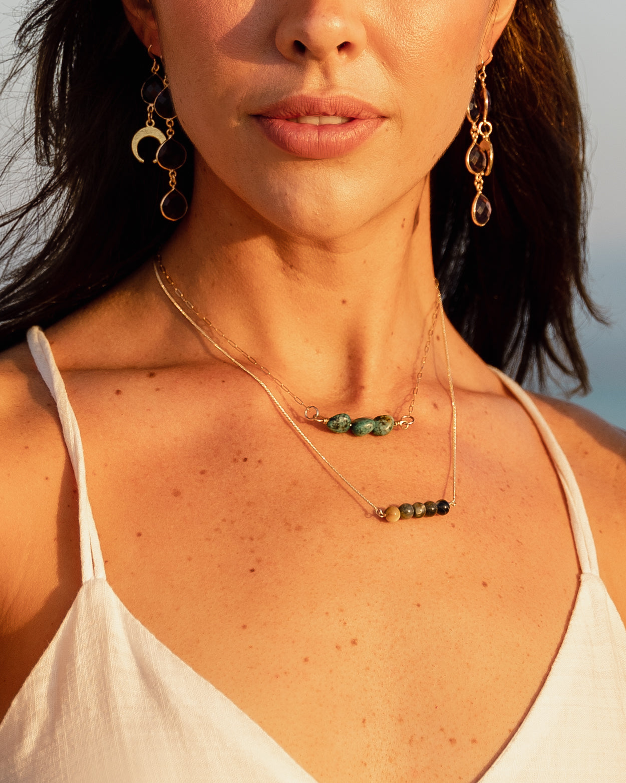 African Turquoise bar necklace