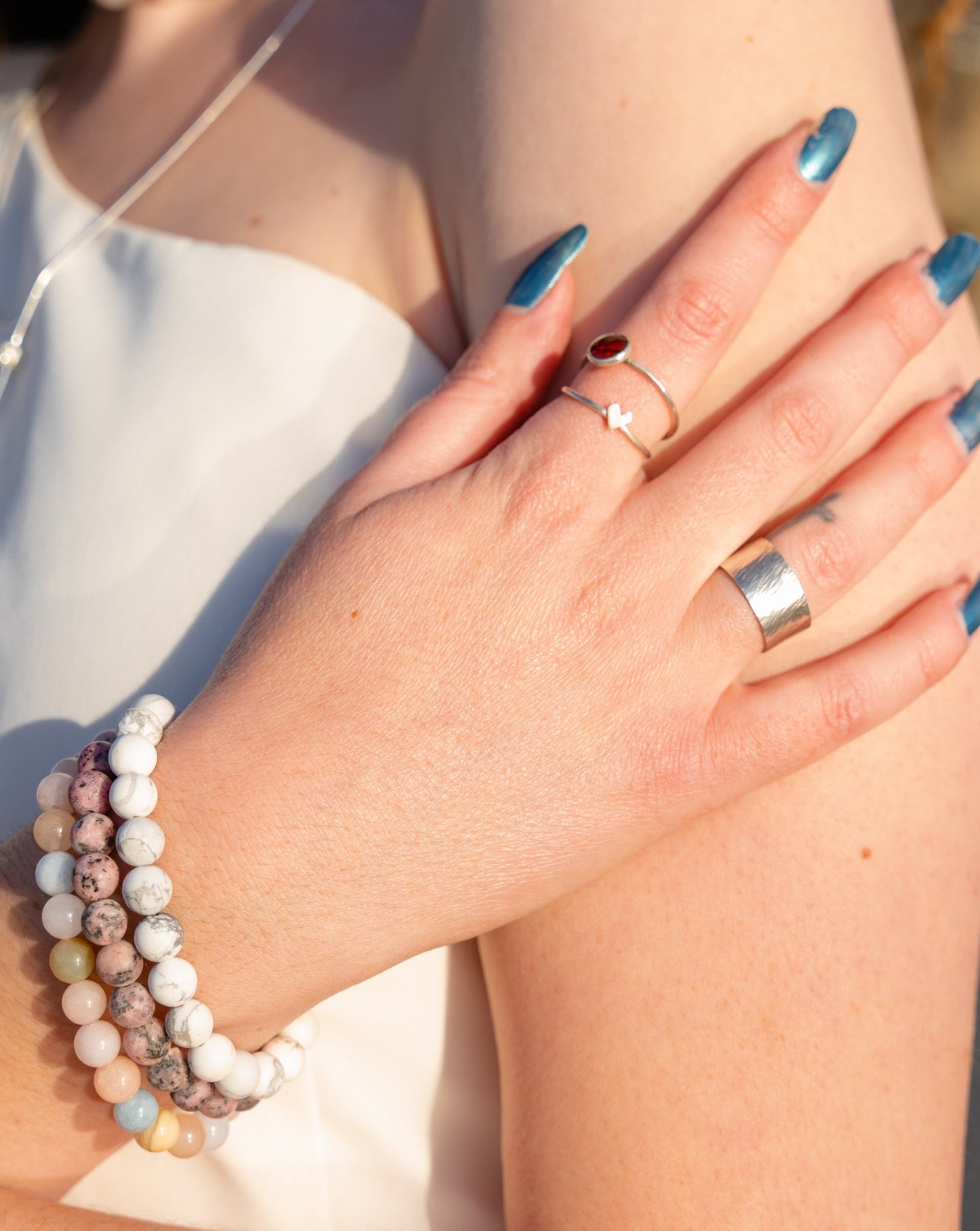 Tiny heart stacking ring in sterling silver