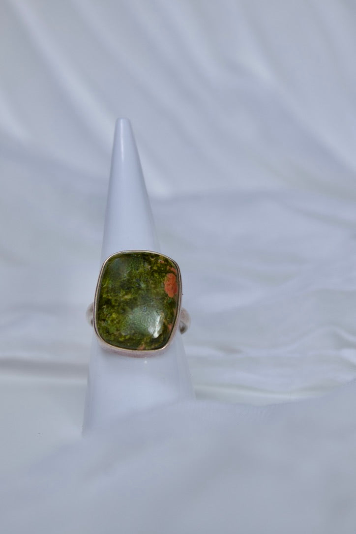 Unakite ring, size 7 | help with psychic abilities, intuition, and spiritual guidance
