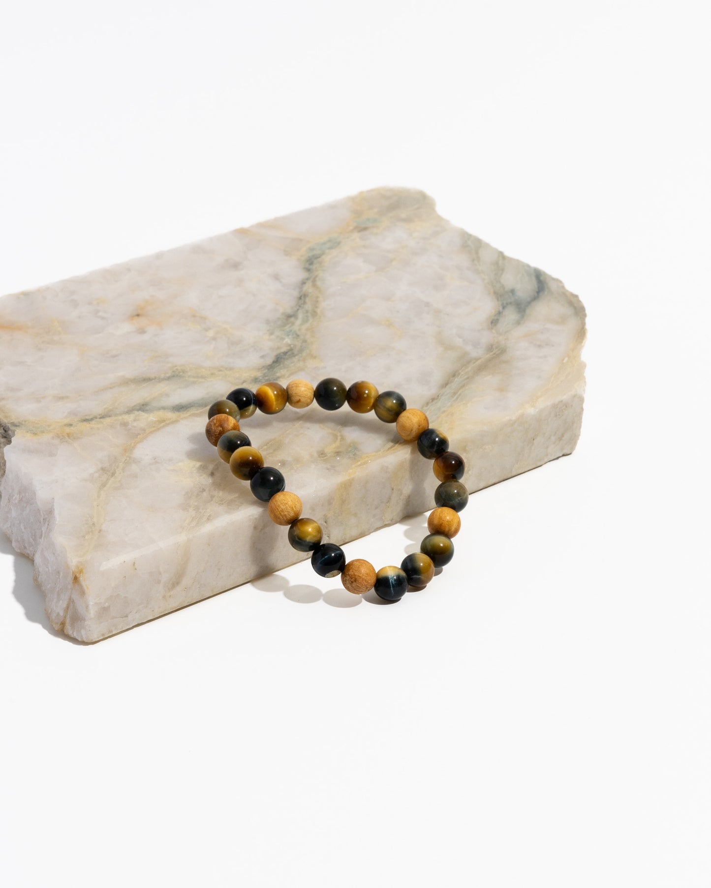 Rare Blue Tiger's Eye Mala bracelet and palo santo gift set | feel confident and protected