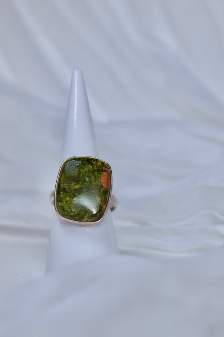 Unakite ring, size 7 | help with psychic abilities, intuition, and spiritual guidance