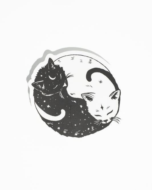Yin and Yang Cat – Mental Health Awareness Sticker