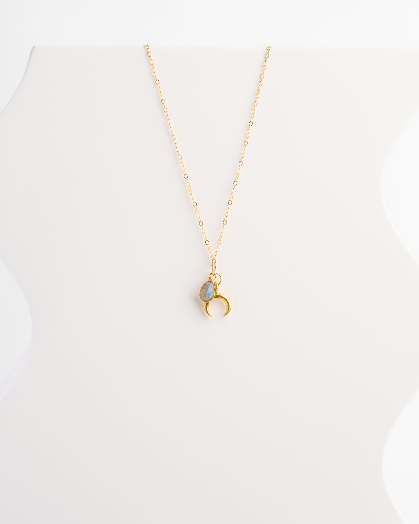 Moonchild necklace with Moonstone or Labradorite | perfect for layering your favorite necklaces and gemstones