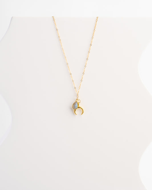 Moonchild necklace with Moonstone or Labradorite | perfect for layering your favorite necklaces and gemstones