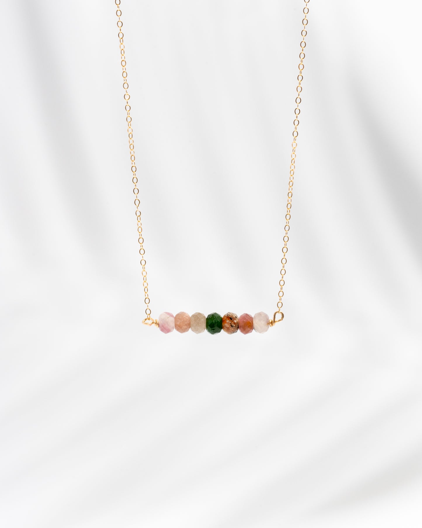 Watermelon Tourmaline Bar necklace