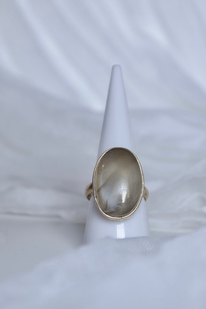 Gray Moonstone ring, size 8 | master your emotions and soothe stress and anxiety