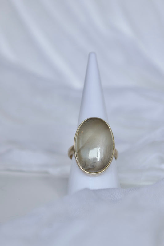 Gray Moonstone ring, size 8 | master your emotions and soothe stress and anxiety