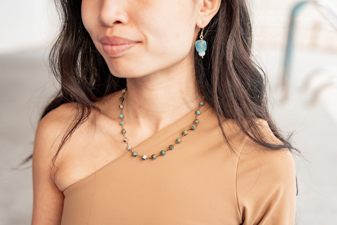 Sea Glass and Palo Santo diffuser earrings