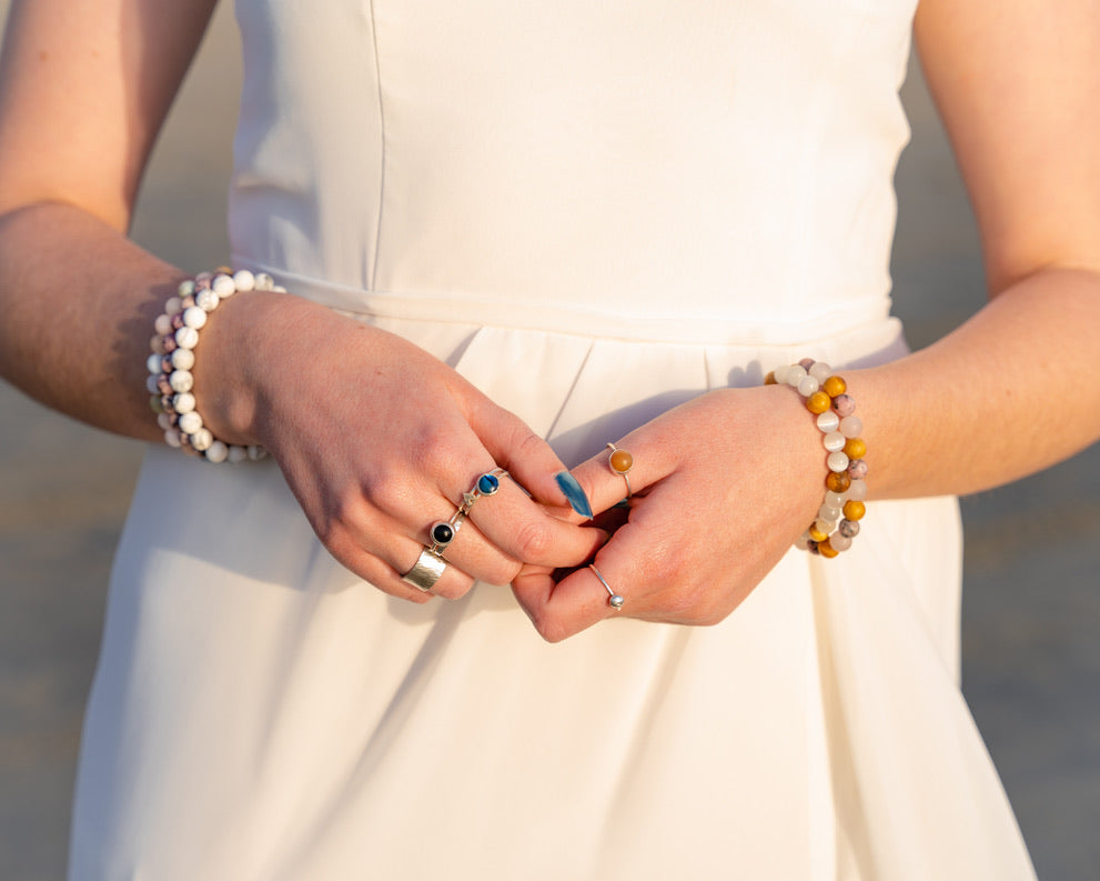 Calming & Soothing Selenite diffuser mala bracelet