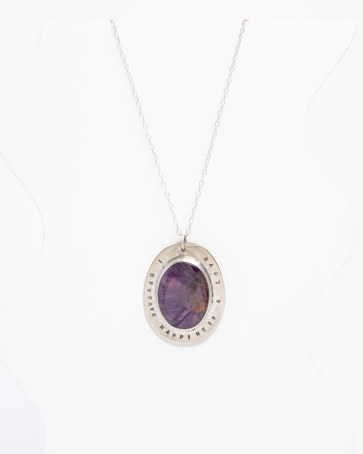 Affirmation series | I deserve happiness & love- amethyst affirmation necklace