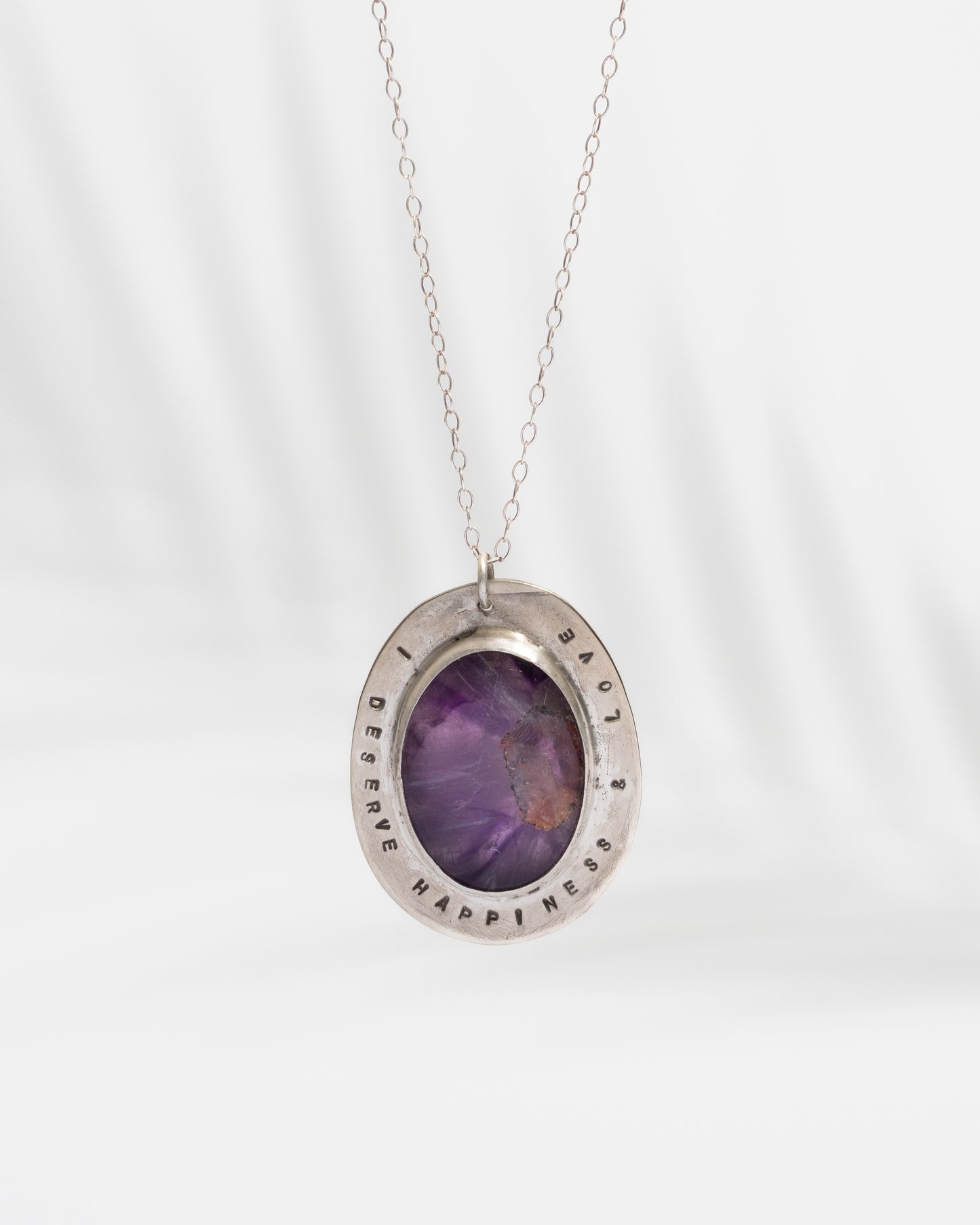 Affirmation series | I deserve happiness & love- amethyst affirmation necklace