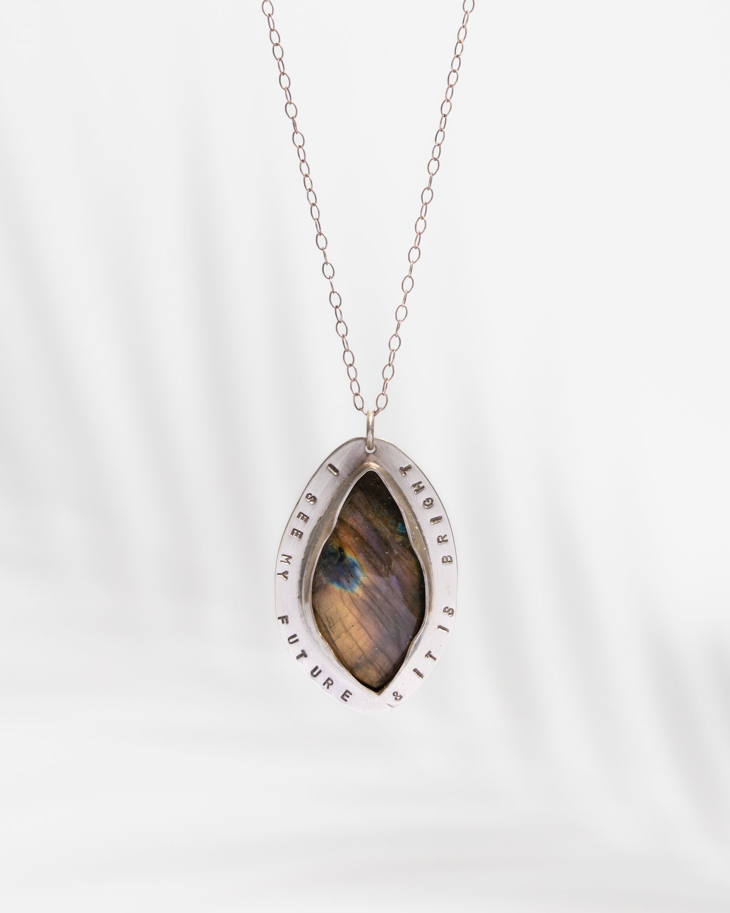 Affirmation series | I see my future & it is bright- Labradorite affirmation pendant