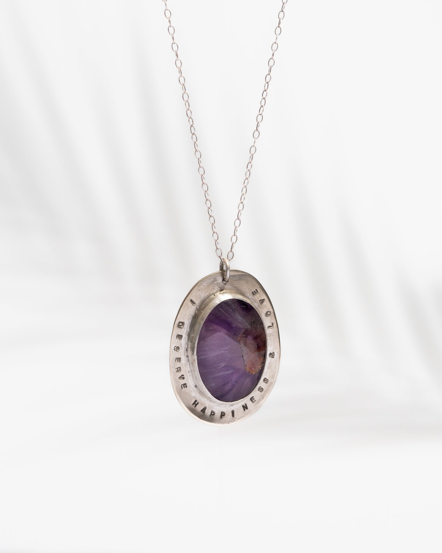 Affirmation series | I deserve happiness & love- amethyst affirmation necklace