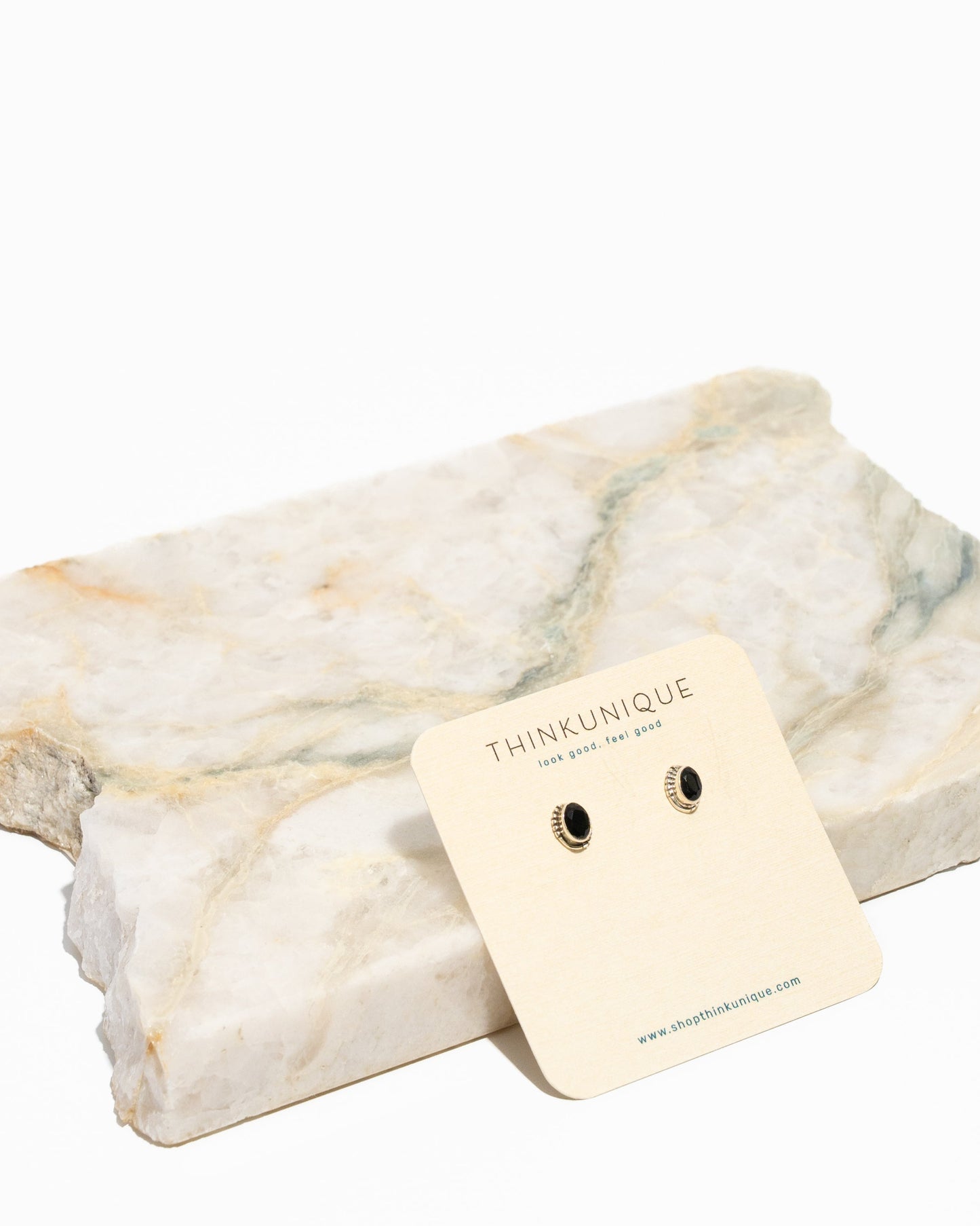 Oval Onyx Stud Earrings