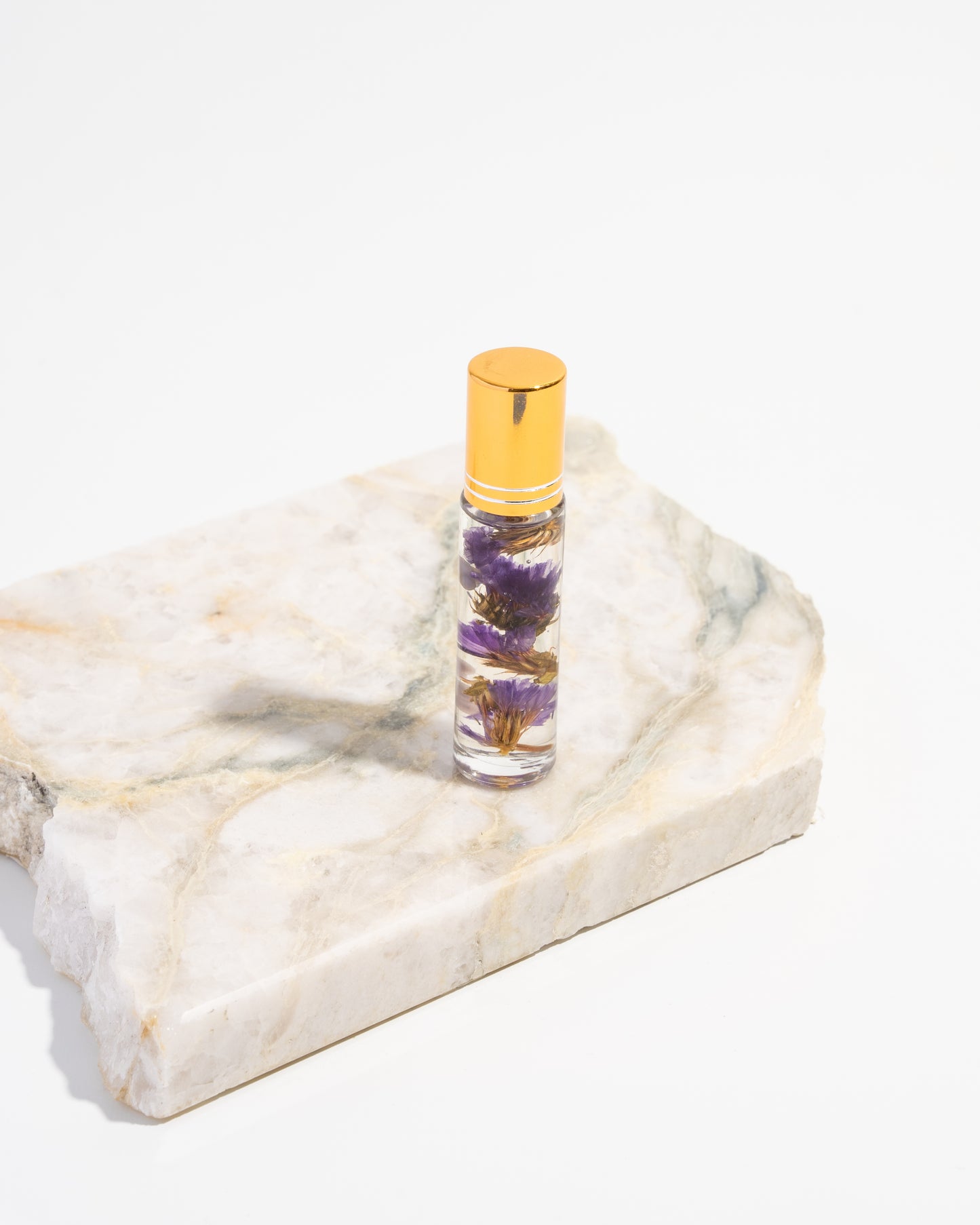 Tame fragrance potion | soothing, calm, and relaxation attracting oil roller with dried florals , crystals, and essential oils