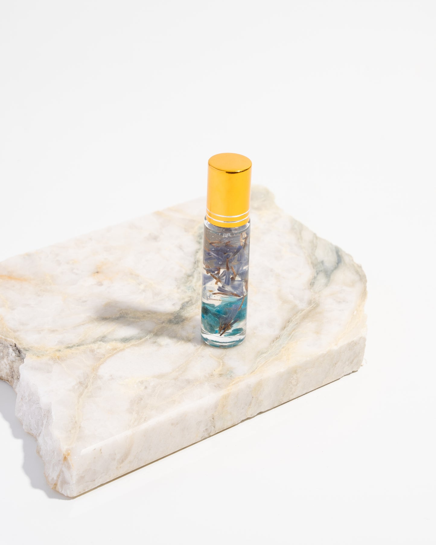 Clarity fragrance potion | focus, energy, and clarity attracting oil roller with dried florals , crystals, and essential oils