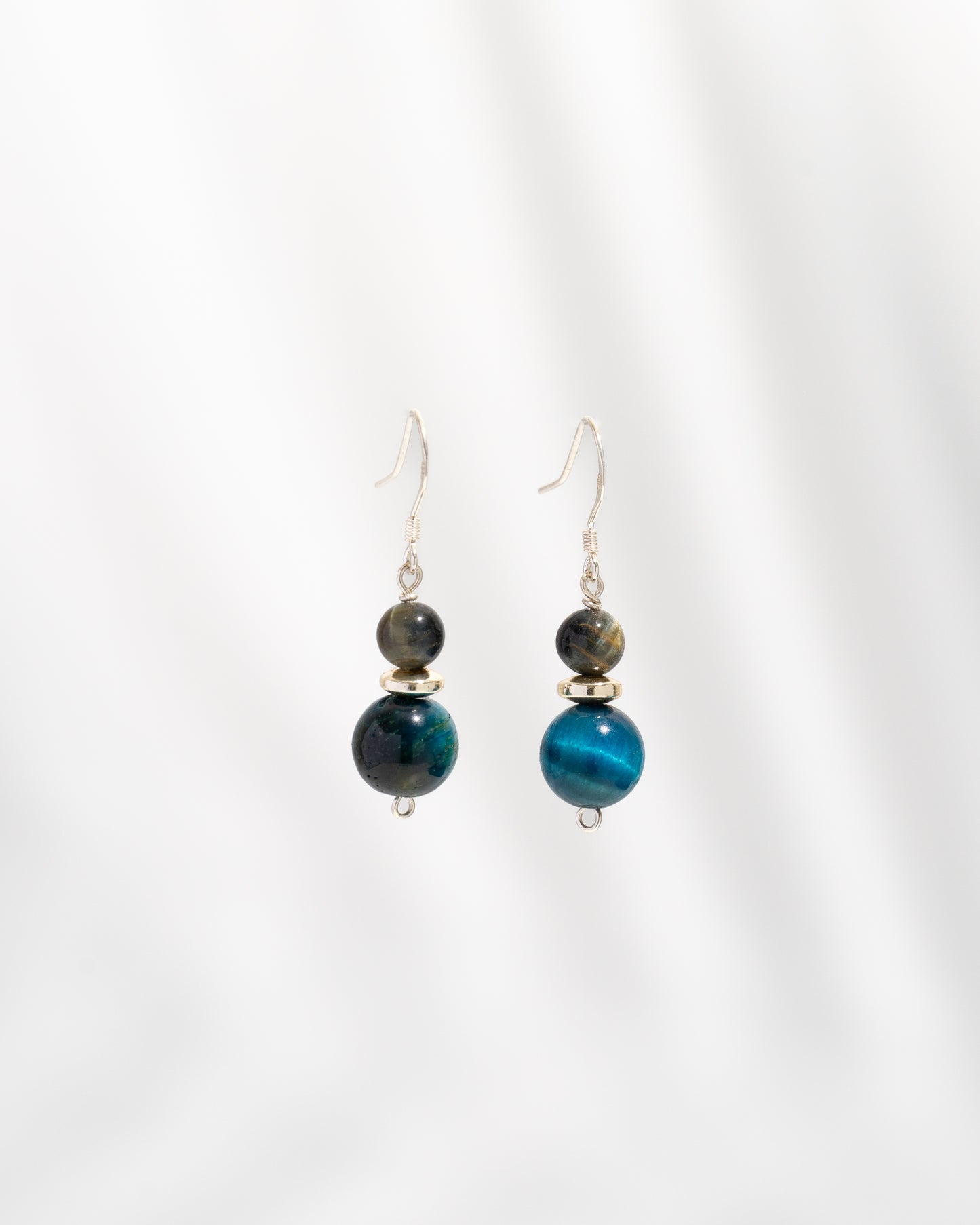 Blue Tiger's Eye & Hematite Earring