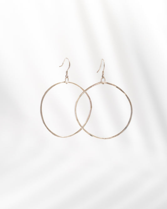 Sparkling Sterling Silver Organic Hoops (round)