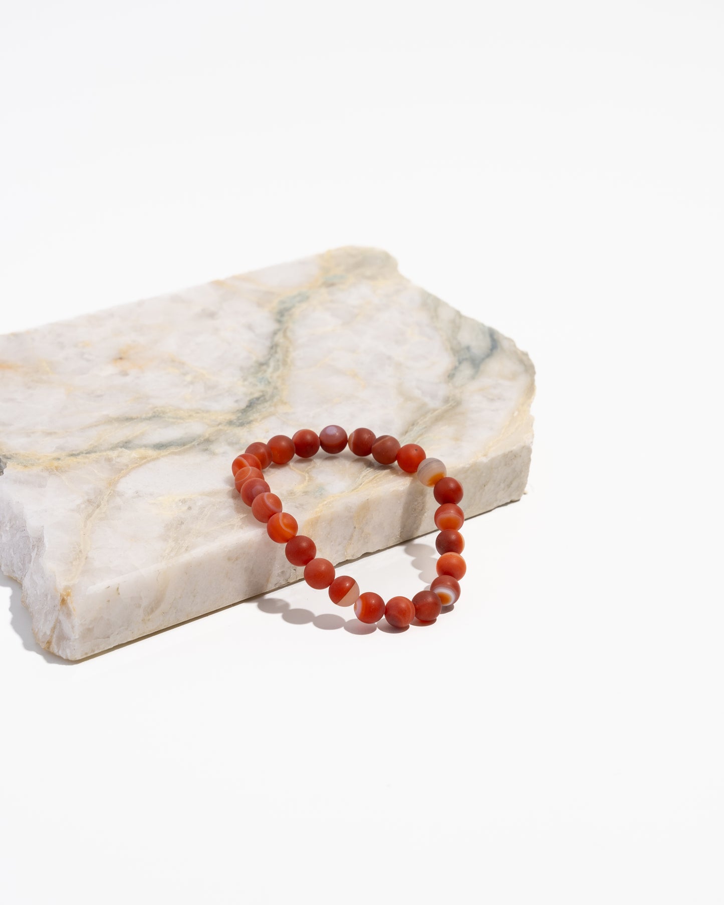 Orange banded agate Mala bracelet from Think Unique