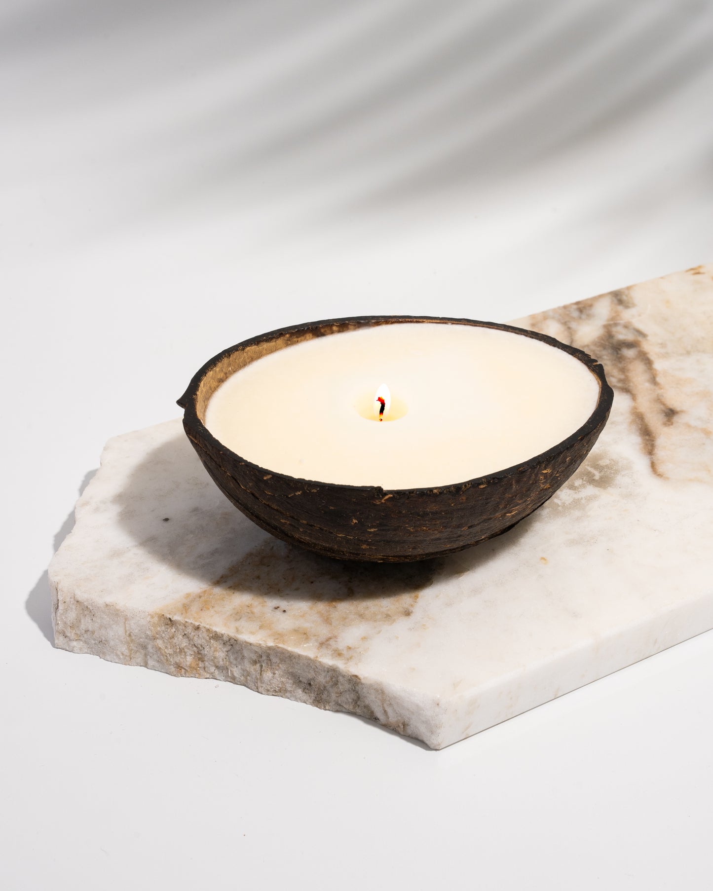 Coco Candle | Tropical Vacation - hand poured soy and coconut wax candle in a reusable natural coconut shell